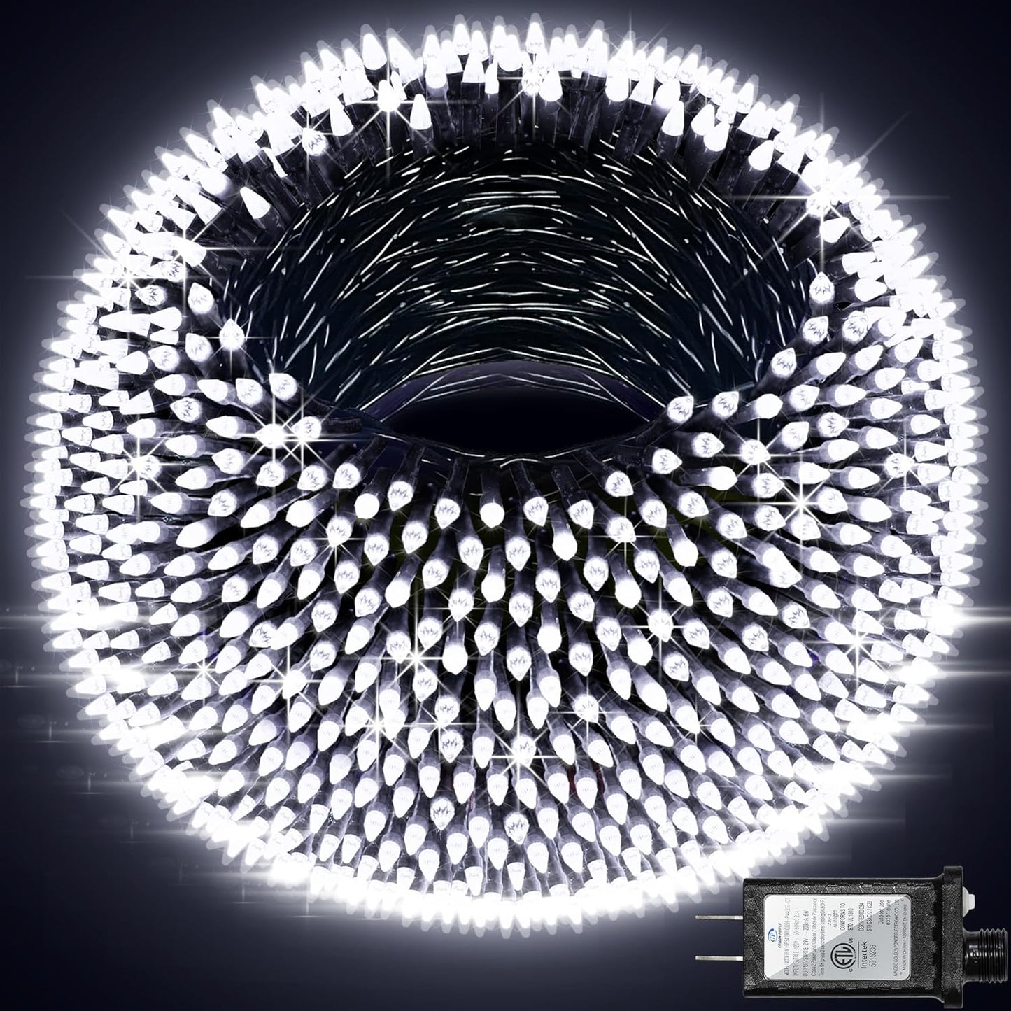 300LED Christmas Lights Outdoor Indoor Use, 12 Lighting Modes 75ft Christmas Tree Lights with Timer, Dimmable Cool White LED StringLights Waterproof for Yard Tree Wedding Party Holiday Cool White