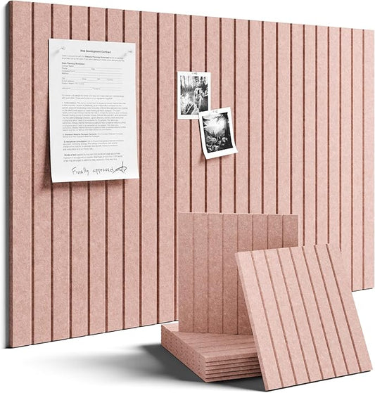 Fluxynara Large Felt Bulletin Board 36" x 24" Cork Board Alternative-6 Pack with 32 Safe Removable Adhesive Tabs, Cork Boards for Walls Cork Board for Home Office Classroom Pin Board -Pink