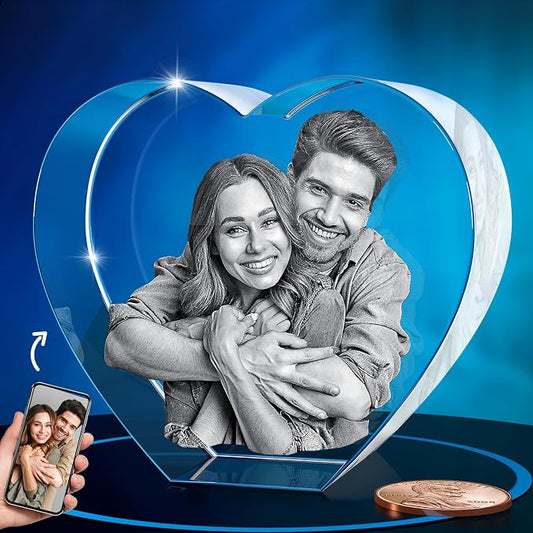 ArtPix 3D Crystal Photo, Personalized Gifts for Women, Wife, Her, Him, Men, Mom, Great Customized Gift With Your Own Photo - Anniversary, Wedding, Birthday - Custom Glass 3D Laser Etched Picture Frame
