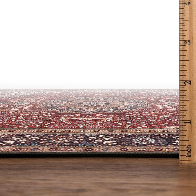 Keen Home Design 30"x144" Rug - Machine Washable Runner Rug with Non-Slip Backing, Ideal for Hallway, Entryway, Kitchen, Laundry Room - Vintage, Easy Clean, Durable, Low Pile - (2'6" x 12')
