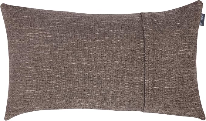 Set of 2 Leather Throw Pillow Covers Lumbar Cotton Linen Decor Patchwork Pillow Cover Faux Leather Pillows Cover for Couch Sofa Living Room Bedroom,Dark Coffee 12"x20"