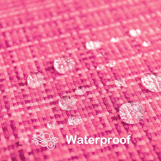Kevin Textile Pack of 2 Valentines Decorative Outdoor Waterproof Pillow Covers Garden Cushion Sham Throw Pillowcase Shell for Patio Tent Couch 12x20 Inch Hot Pink