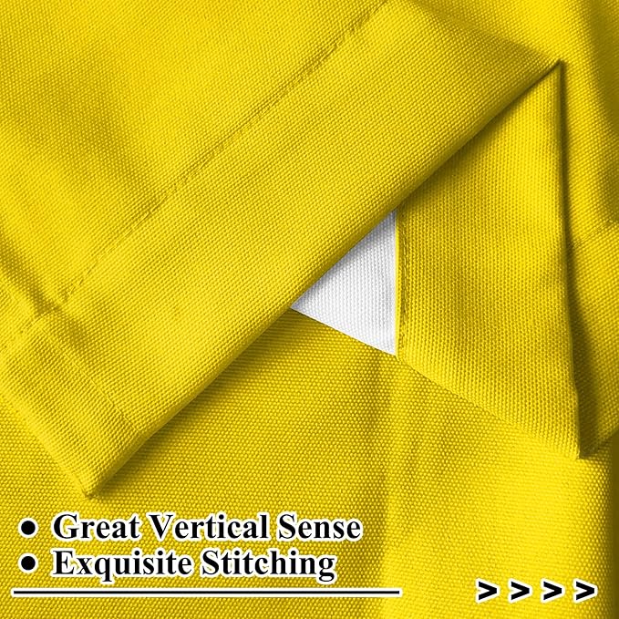 Renaiss 42 x 63 Inch Yellow Nursery Bedroom Window Curtains Girls Baby Room Thermal Insulated Noise Reduction Light Filtering Curtains Linen Texture Rod Pocket Back Tab Spring Window Drape 2 Panels