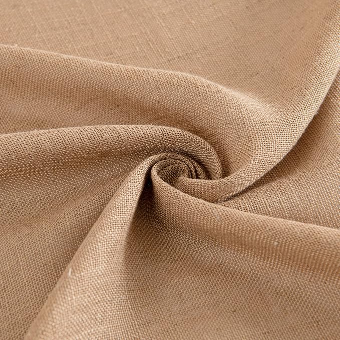 MIULEE Brown Linen Curtains 90 Inches Long for Bedroom Living Room, Soft Thick Linen Textured Window Drapes Semi Sheer Light Filtering Back Tab Rod Pocket Burlap Look Farmhouse Decor, 2 Panels Set
