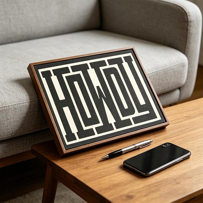 QIYFFBN Framed Funky Western Wall Decor Black and White Howdy Wall Art Small Texas Modern Canvas Picture Southwestern Country Ranch Sign Print Trendy Cowgirl Cowboy Farmhouse Art(8x10in)