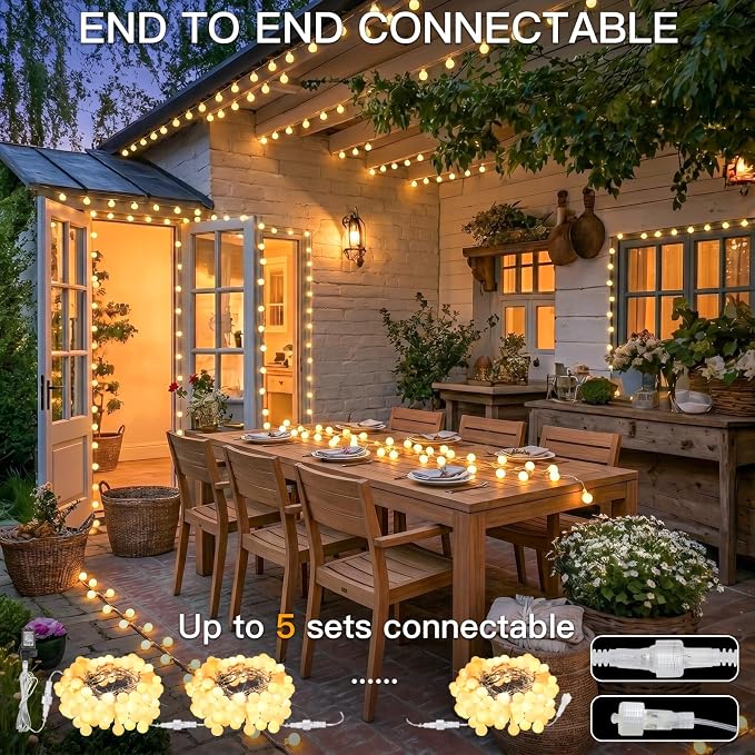 suddus Globe String Lights, 132ft 400 LED, Warm White | LED Fairy Lights, Remote Control, Connectable, Indoor Use, For Classroom Bedroom Party