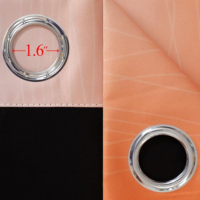 Estelar Textiler Ombre Orange and Blue Curtains 63 Inch Length 2 Panels, Total Blackout Curtains for Bedroom, Grommet Thermal Insulated Gradient Drapes, Full Light Blocking for Boys Room, 52x63 Inch