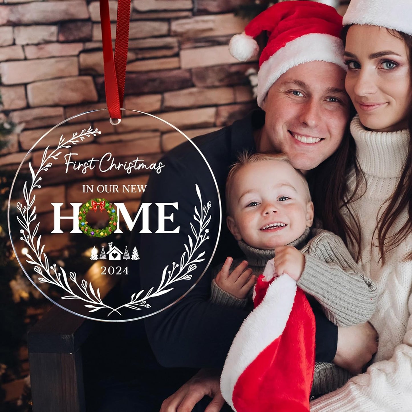 Our First Christmas in Our New Apartment 2025 Xmas Ceramic Ornament - Apartment Decor House Warming Gifts 1st Apartment Christmas Ornament (Home Ornament)