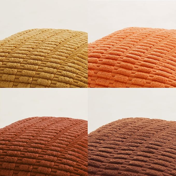 Fancy Homi 4 Packs Decorative Throw Pillow Covers for Living Room Couch Bed, Modern Farmhouse Boho Home Décor Accent Cushion Case, 18" x 18", Burnt Orange Series