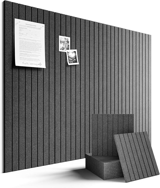 Fluxynara Large Felt Bulletin Board 48" x 36" Cork Board Alternative-12 Pack with 64 Safe Removable Adhesive Tabs, Cork Boards for Walls Cork Board for Home Office Classroom Pin Board -Charcoal Gray