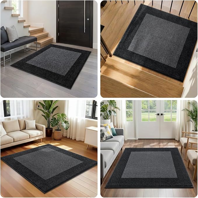 Washable Area Rug 36" x 36", Non Slip Kitchen Rug for Floor, Absorbent Entrance Rug for Dining Room, Bedroom, Living Room (Roll Packing)