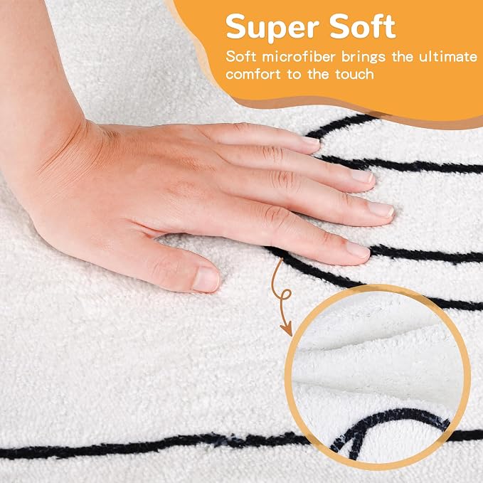 Cat Rugs, 1.3' X 3.9' Small Cute Irregular Shaped Rug for Bedroom Bathroom Room, Funny Cartoon Pet Area Carpet Kid Rugs, Cat Decor Dog Shaped Pet and Children Entryway Runner Rug (B White Cat)