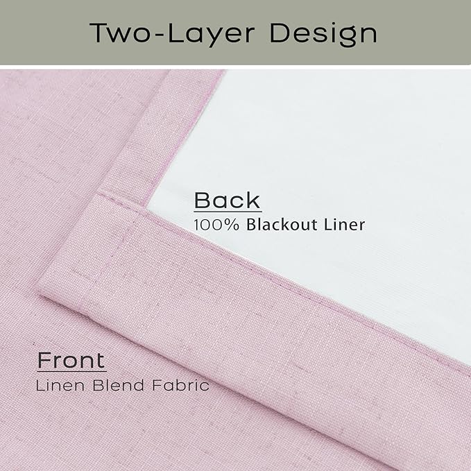 Mrs.Naturall Pink Blackout Curtains for Bedroom Girls,100% Black Out Pinch Pleated Curtains for Nursery Kids Room,Pastel Light Baby Pink,84 Inch Length Long 2 Panels Set