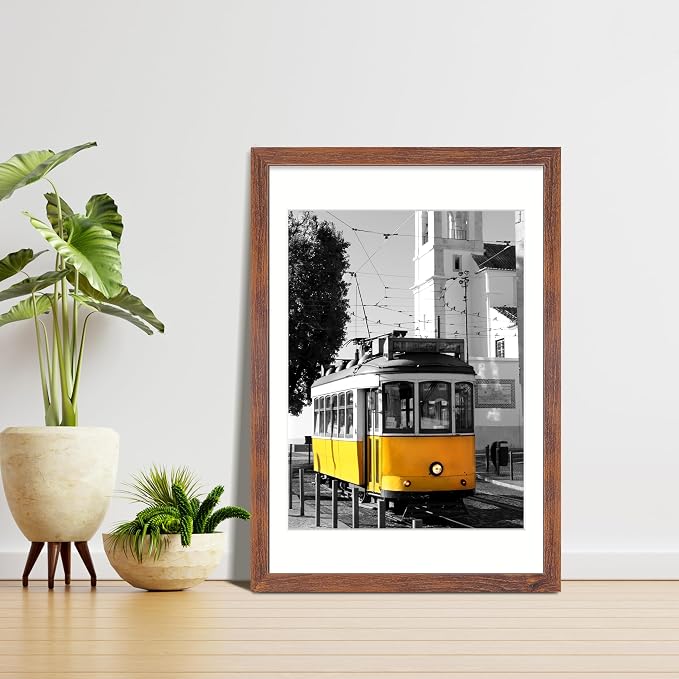 LaVie Home 20 x 30 Picture Frame Brown Poster Frame,Display Pictures 18x24 with Mat or 20x30 Without Mat, Stable and Sturdy Frame and Polished Plexiglass, Suitable for wall decoration（1 Pack）