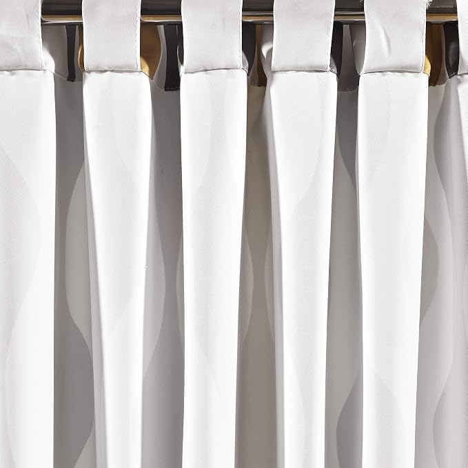 Lush Decor Mid Century Geo Light Filtering Window Curtain Panel Pair, 52" W x 108" L, Gold & Gray
