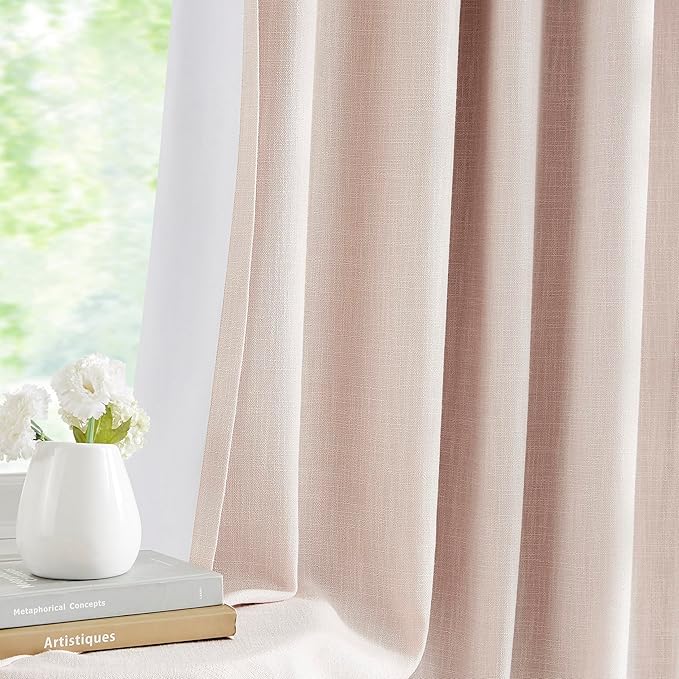 Central Park Pink Pinch Pleat Full Blackout Curtain Panel 112 Inches Long Thermal Insulated Drapery with Blackout Liner for Farmhouse Bedroom Window Treatment Sets with Hooks, 60"x112"x1