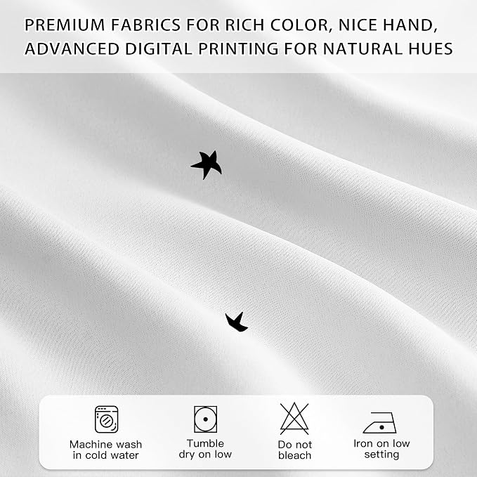 XiDi White Curtains for Bedroom, Girls Room Blackout Curtains, Kids Room Darkening Curtains Decor, 1 Panel SC White34/84/1 US