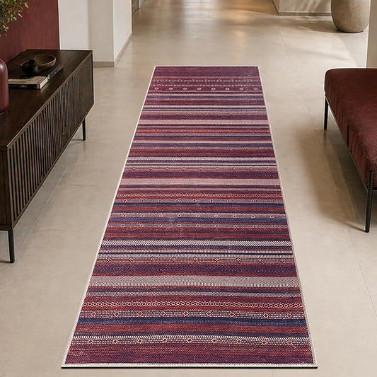 Keen Home Design 30"x84" Rug - Machine Washable Runner Rug with Non-Slip Backing, Ideal for Hallway, Entryway, Kitchen, Laundry Room - Vintage, Easy Clean, Durable, Low Pile Rug - (2'6" x 7')