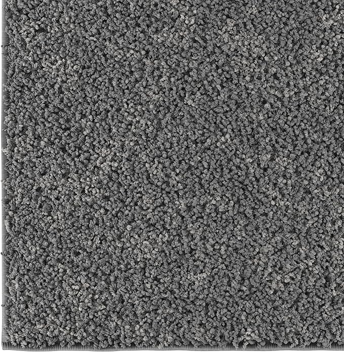 Ottomanson Extra Large Shag Area Rug, Rugs for Living Room, Soft Fluffy Oversized Rug with Non-Slip Rubber Backing, Non-Shedding Rug for Under Couch & Furniture, 7'10" x 22', Gray