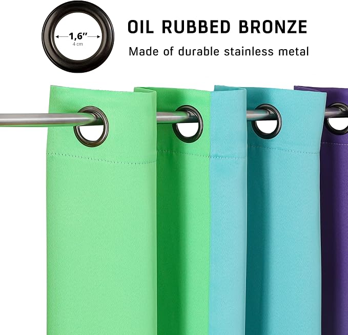THOOO 2 Panels Rainbow Curtains Blackout Curtains 84 Inches Long for Bedroom Living Room Classroom Nursery Colorful Room Darkening Grommet Curtains Patchwork Red, Orange, Yellow, Green, Blue, Purple
