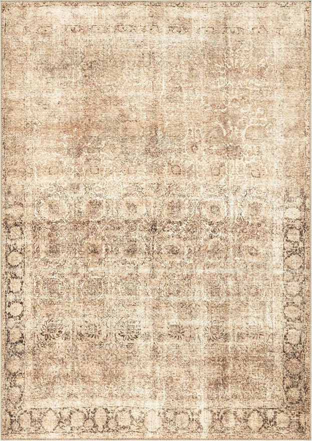Keen Home Design 9x12 Rug - Machine Washable Area Rug with Non-Slip Backing, Ideal for Living Room, Dining Room, Bedroom - Vintage, Easy Clean, Durable, Low Pile - (9' x 12')