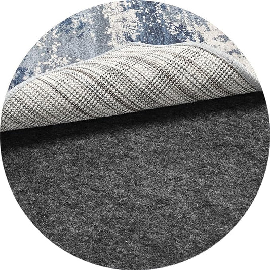 Merelax 8ft Round Non Slip Rug Pad Gripper Cushioned Carpet Pads for Hardwood Floors, Thick Felt Liner with Silicone Backing, Under Area Rugs Anti Skid Mat Keep Rugs in Place and Safe