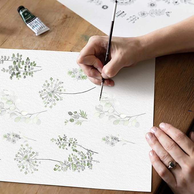 Sage Green Curtains 84 Inch Length for Living Room 2 Panels Set 80% Blackout Cottage Core Garden Wildflower Watercolor Darkening Floral Boho Curtain Drapes for Bedroom 84 Long,Light Green and Grey