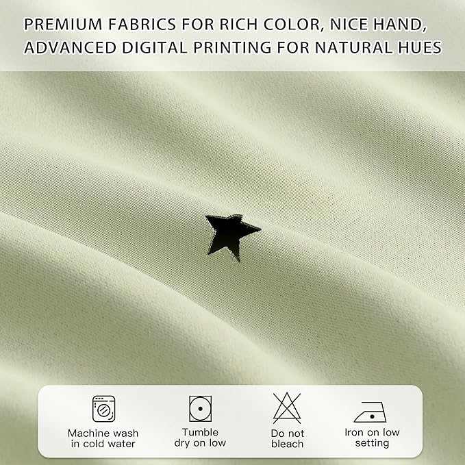 XiDi Green Curtains for Bedroom, Girls Room Blackout Curtains, Kids Room Darkening Curtains, Light Green Decor, 1 Panel Sage Green/34/63/1