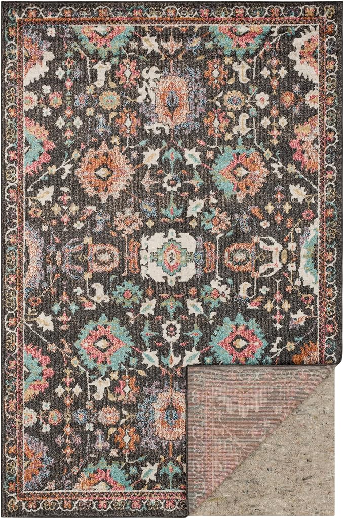 Mohawk Home Non Slip Rug Pad 2' 6" x 9' 6"- 1/4" Thick Felt + Latex Rubber Gripper - Dual Surface Cushion for Hardwood, Carpet, Tile Floors, Made in USA