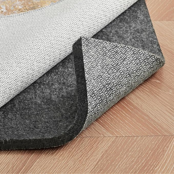 5x7 Non Slip Rug Pad Gripper, 1/8" Thick Cushioned Carpet Pads for Hardwood Floors, Felt and Silicone Backing, Under Area Rugs Anti Skid Mat Keep Rugs in Place
