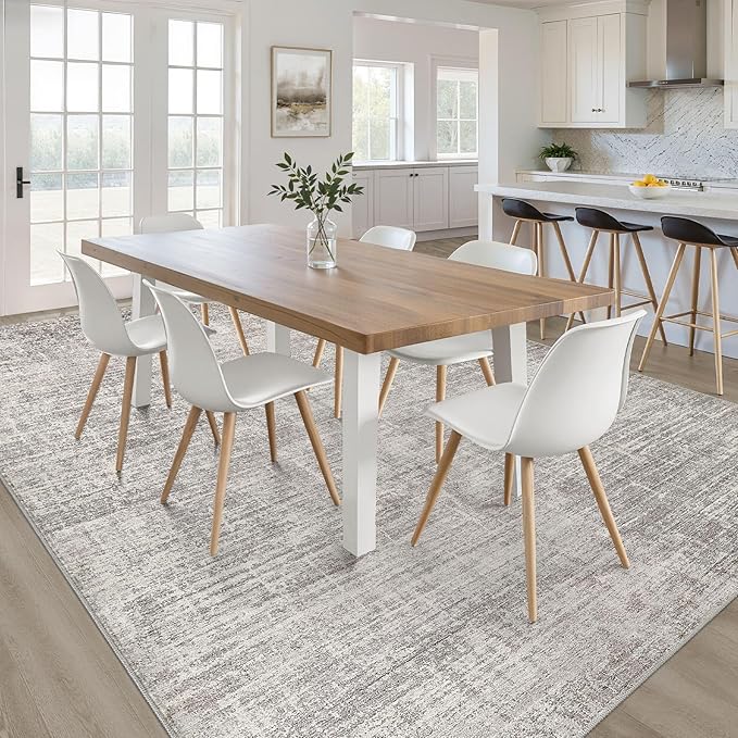LOONGRUG 12x15 Abstract Gray Brown Rug