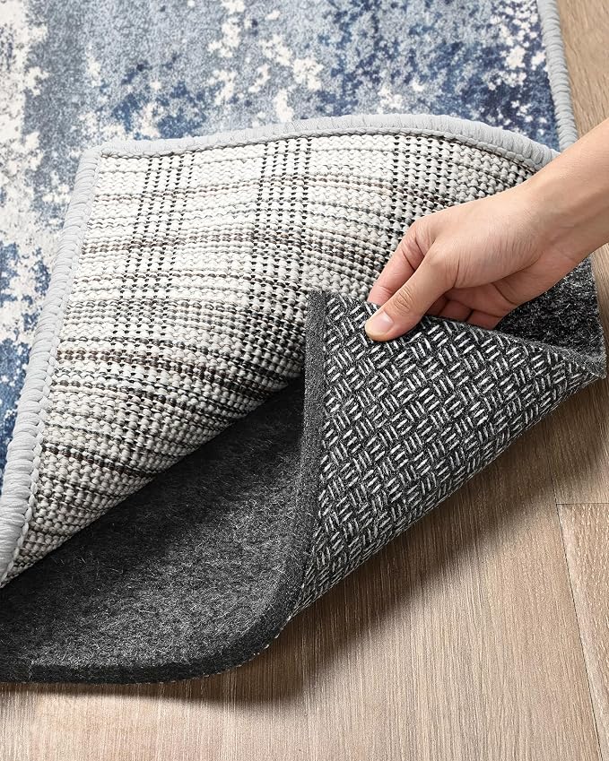 Merelax 3x5 Non Slip Rug Pad Gripper Cushioned Carpet Pads for Hardwood Floors, Thick Felt Liner with Silicone Backing, Under Area Rugs Anti Skid Mat Keep Rugs in Place and Safe