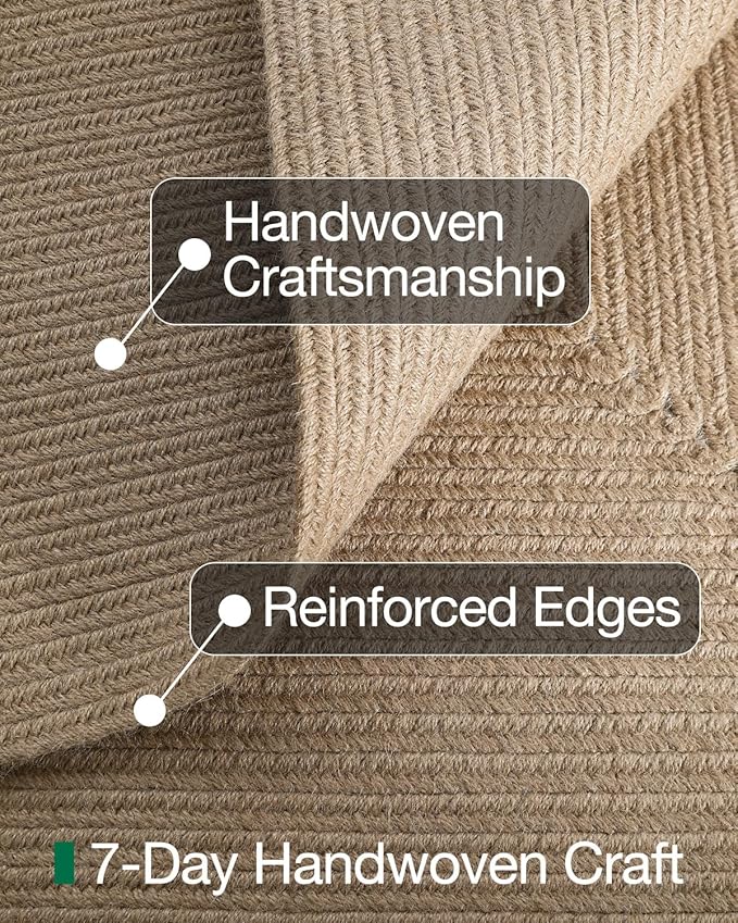 LUMI 5x8 Jute Area Rug for Living Room, Natural Handwoven Rugs Non Slip, Farmhouse Braided Carpets No Shedding for High Traffic, Dining Room, Indoor, Outdoor, Patio