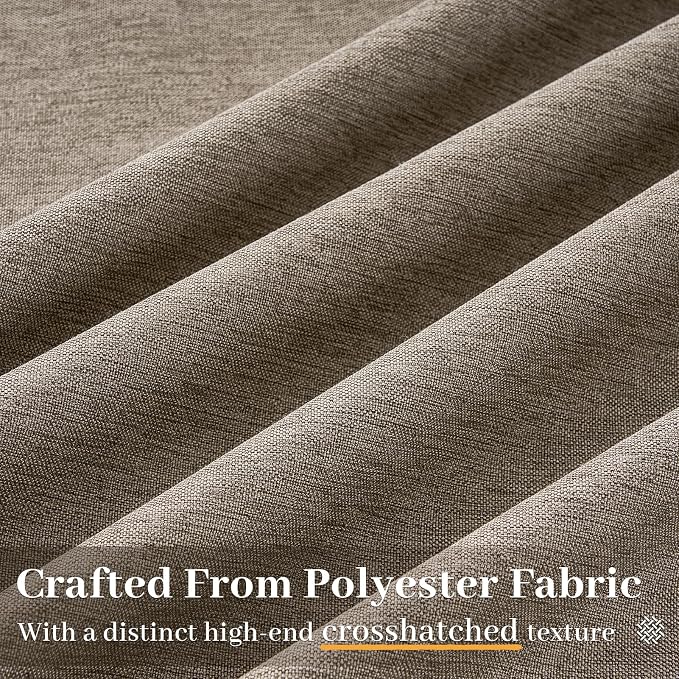 96 Inches Long Pinch Pleated Semi Sheer Curtains,Burlywood Blended Light Filtering Window Curtains 96 Length for Living Room Bedroom Pinch Pleat Drapes with Hooks 2 Panels 72" Wx96 L