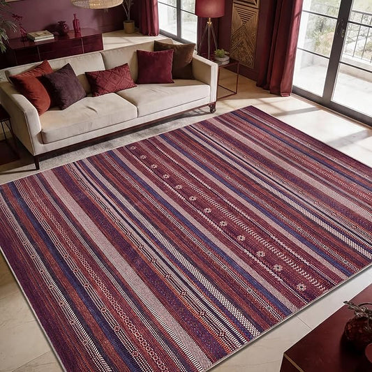 Keen Home Design 10x14 Rug - Machine Washable Area Rug with Non-Slip Backing, Ideal for Living Room, Dining Room, Bedroom - Vintage, Easy Clean, Durable, Low Pile Rug - (9'7" x 14')
