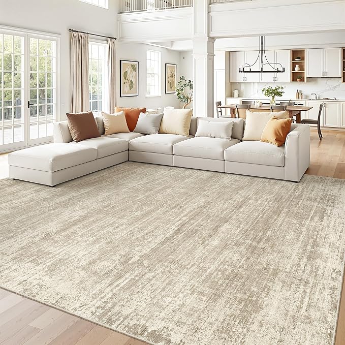 zesthome 9x12 Area Rugs for Living Room, Non-Slip Backing Washable Rug, Modern Abstract Area Rug, Stain Resistant Rugs for Bedroom, Ultra-Thin Large Area Rugs, Area Rug 9x12