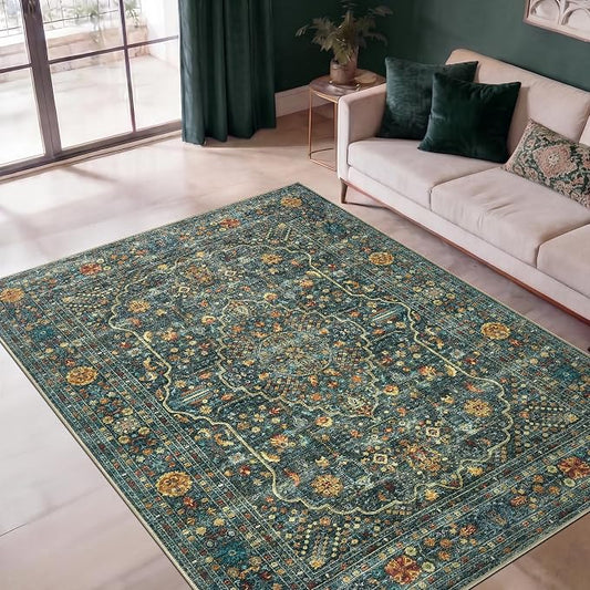 Keen Home Design 3x5 Rug - Machine Washable Entry Rug with Non-Slip Backing, Ideal for Enteryway, Kitchen, Bathroom, Laundry Room - Vintage, Easy Clean, Durable, Low Pile Rug - (3' x 5')