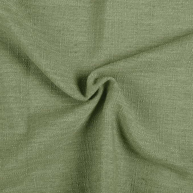 TWOPAGES 26" W x 18" L Linen Blend Cafe Curtains for Kitchen Window, Light Filtering Pinch Pleated Tier Curtains, Modern Farmhouse Half Window Curtains for Small Window, Green, 2 Panels