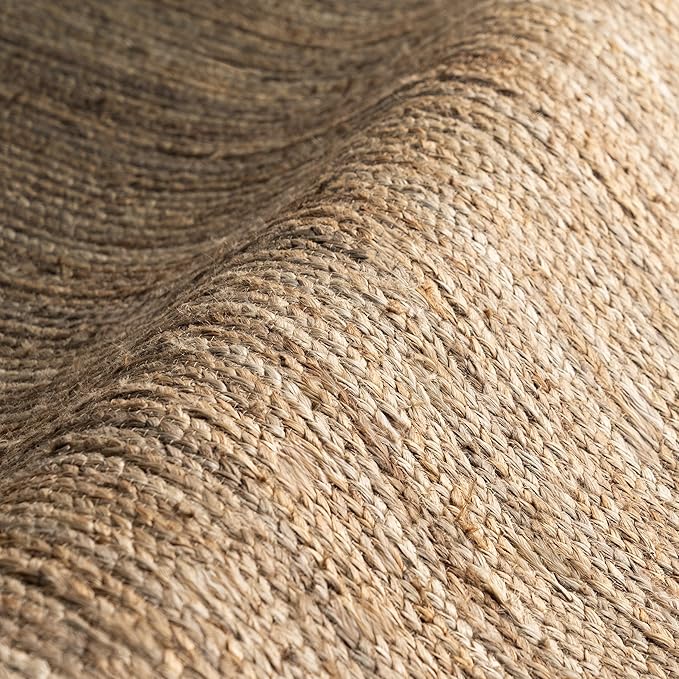 nuLOOM 7 Round Rigo Jute Hand Woven Area Rug, Natural, Solid Farmhouse Design, Natural Fiber, For Bedroom, Living Room, Dining Room, Hallway, Office, Kitchen, Entryway