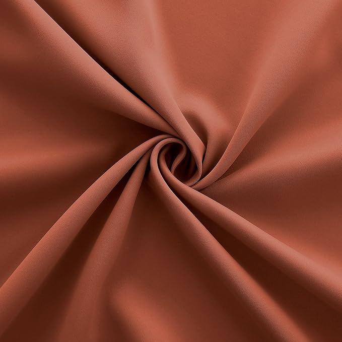 Dusty Burnt Orange Curtains 63 Inch Length for Bedroom 2 Panels Set Blackout Grommet Mid Century Modern Thermal Insulated 70s Curtains for Living Room Window Office Workout Gym 42x63 Inches Long