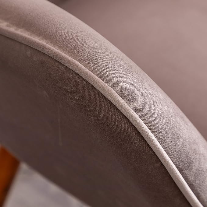 Roundhill Furniture Doarnin Contemporary Silky Velvet Tufted Button Back Accent Chair, Taupe