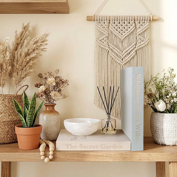 Decorative Linen Storage Books Set of 2 – Aesthetic Faux Book Keepsake Box with Hidden Magnetic Closure for Coffee Table Decor, Bookshelf Styling, Neutral Modern Home Decor (Sage & Beige)