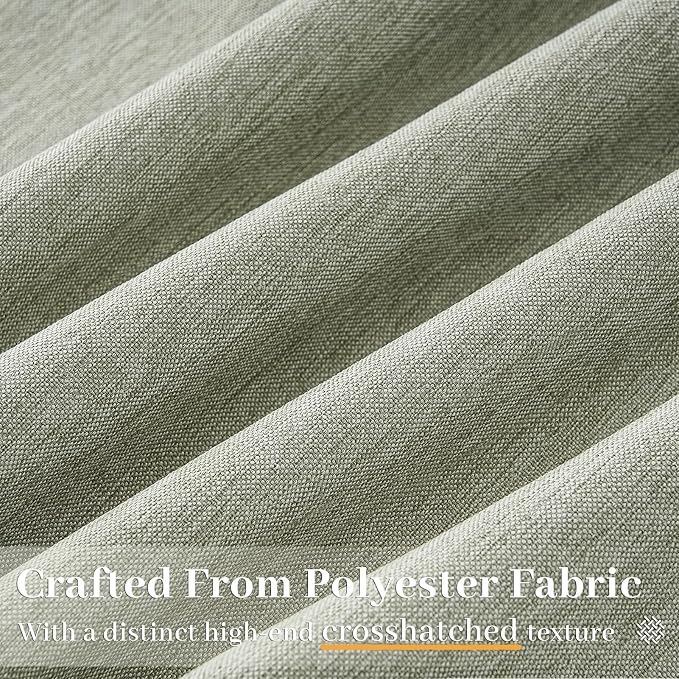 96 Inches Long Pinch Pleated Semi Sheer Curtains,Green Linen Blended Light Filtering Window Curtains 96 Length 2 Panels for Living Room Bedroom Pinch Pleat Drapes with Hooks 2 Panels 40" Wx96 L