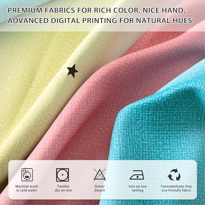 XiDi Dream Star Blackout Curtains for Kids Rooms Girl Princess Curtain for Daughter Bedroom Window (Pink Blue, W52 X L96)