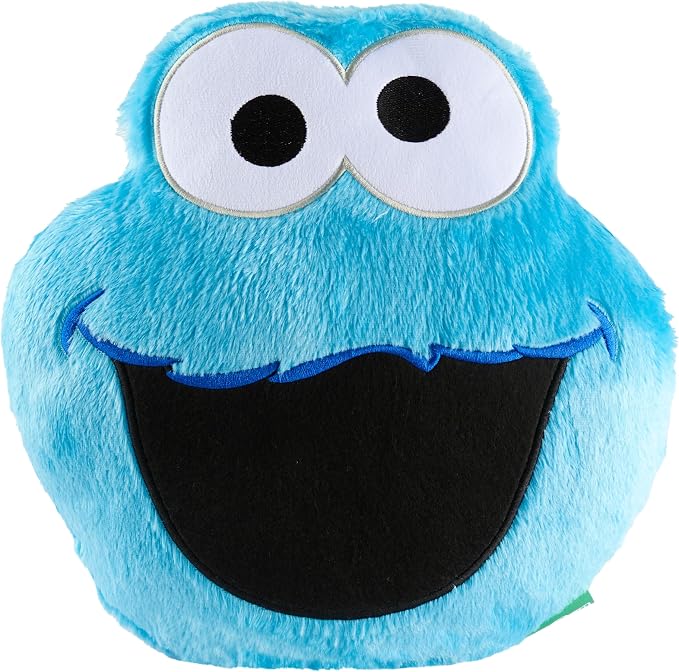 Sesame Street Cookie Monster Plush Cushion Pillow, Soft Plush Throw Pillow Cushion Bedroom Decor Cuddle Plushies, Gifts for Girls, Teens, Women (Blue Cookie Monster, L12.4 x W12.2)