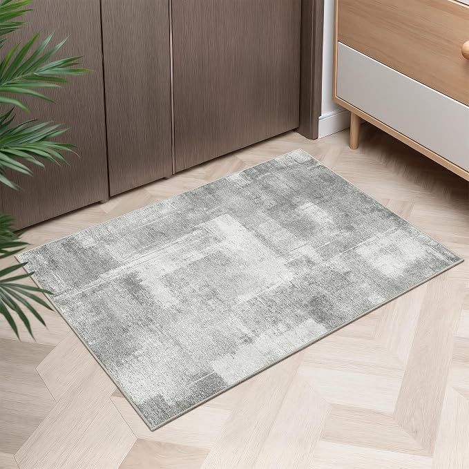 zesthome Washable 2x3 Area Rugs - Door Mat Abstract Rugs for Entrance, Stain Resistant Rugs for Bedroom Kitchen Living Room with Non Slip Backing, Low Pile Home Decor Floor Mat 2x3