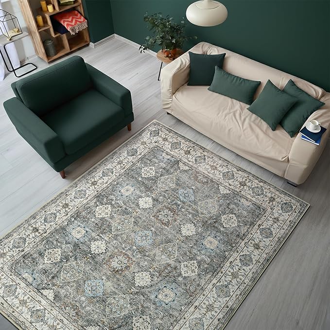 Keen Home Design 36"x60" Rug - Machine Washable Entry Rug with Non-Slip Backing, Ideal for Enteryway, Kitchen, Bathroom, Laundry Room - Vintage, Easy Clean, Durable, Low Pile - (3' x 5')