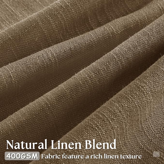 Extra Wide 108 Inch Long Curtains 70 Inch Wide Pinch Pleat Linen Curtains for Living Room Bedroom Light Filtering Privacy Pleated Drapes Hooks Rings Back Tab for Sliding Door Dutch Cocoa 1 Panel