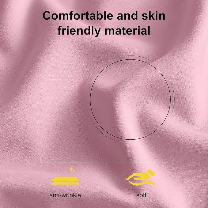 NICETOWN Crystal Pink Double Layered 100% Blackout Curtains, 2 Panels 52 x 84 Inches, Thermal Insulated Drapes with Rod Pocket Back Tab Window Treatments for Bedroom, Girl's Room
