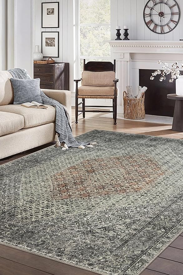 Keen Home Design 36"x60" Rug - Machine Washable Entry Rug with Non-Slip Backing, Ideal for Enteryway, Kitchen, Bathroom, Laundry Room - Vintage, Easy Clean, Durable, Low Pile - (3' x 5')